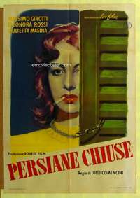 h119 BEHIND CLOSED SHUTTERS Italian one-sheet movie poster '50 bad girl art!