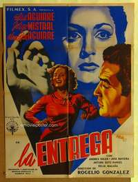 h320 AMAR FUE SU PECADO Mexican movie poster '51 Renau art!