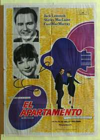 h416 APARTMENT Spanish movie poster '63 Billy Wilder, Mac Gomez art!