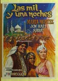 h417 ARABIAN NIGHTS Spanish movie poster R75 Sabu, Hall, Montez