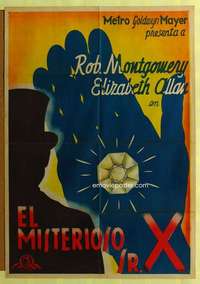 h472 MYSTERY OF MR X Spanish movie poster '34 striking hand image!