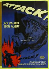 h011 ATTACK Swedish movie poster '56 Jack Palance. Robert Aldrich