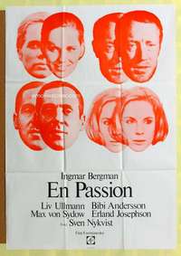 h008 PASSION Swedish movie poster '70 Ingmar Bergman, Liv Ullmann