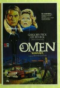 h070 OMEN Turkish movie poster '76 Gregory Peck, Lee Remick, horror!