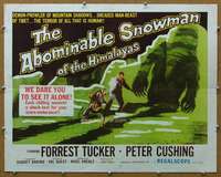 j021 ABOMINABLE SNOWMAN OF THE HIMALAYAS half-sheet movie poster '57