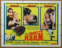 j025 AGENT FOR HARM half-sheet movie poster '66 Mark Richman, spies!