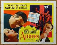 j027 ALGIERS half-sheet movie poster R53 Charles Boyer, Hedy Lamarr