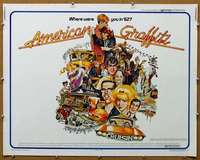 j030 AMERICAN GRAFFITI half-sheet movie poster '73 George Lucas classic!