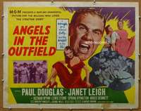 j032 ANGELS IN THE OUTFIELD half-sheet movie poster '51 baseball!