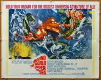 j038 AROUND THE WORLD UNDER THE SEA half-sheet movie poster '66 Bridges