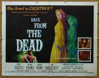 j040 BACK FROM THE DEAD half-sheet movie poster '57 Peggie Castle, horror!