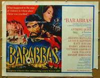 j042 BARABBAS half-sheet movie poster '62 Anthony Quinn, Silvana Mangano