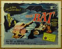 j045 BAT half-sheet movie poster '59 Vincent Price, great horror image!
