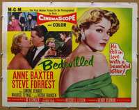 j047 BEDEVILLED half-sheet movie poster '55 Anne Baxter, Steve Forrest