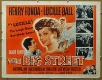 j054 BIG STREET half-sheet movie poster R55 Henry Fonda, Lucille Ball