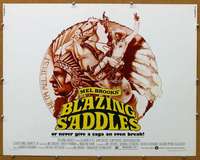 j058 BLAZING SADDLES half-sheet movie poster '74 classic Mel Brooks!