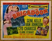 j069 BRIGADOON style A half-sheet movie poster '54 Gene Kelly, Cyd Charisse