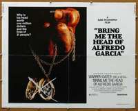 j070 BRING ME THE HEAD OF ALFREDO GARCIA half-sheet movie poster '74 Oates