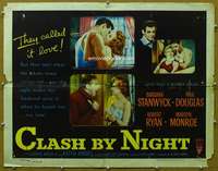 j006 CLASH BY NIGHT style A half-sheet movie poster '52 Marilyn Monroe