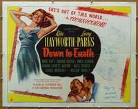 j010 DOWN TO EARTH style B half-sheet movie poster '46 Rita Hayworth