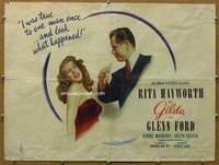 j008 GILDA half-sheet movie poster '46 Rita Hayworth, Glenn Ford
