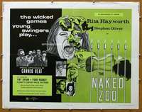 j014 NAKED ZOO half-sheet movie poster '71 Rita Hayworth, Canned Heat!