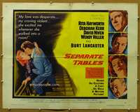 j016 SEPARATE TABLES style A half-sheet movie poster '58 Hayworth, Lancaster