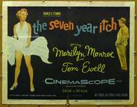 j001 SEVEN YEAR ITCH half-sheet movie poster '55 classic skirt blowing!