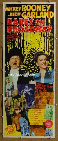 j581 BABES ON BROADWAY insert movie poster '41 Rooney, Judy Garland