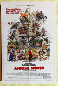 k964 ANIMAL HOUSE style B one-sheet movie poster '78 John Belushi, Landis