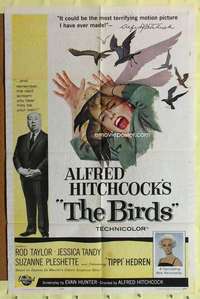 k929 BIRDS one-sheet movie poster '63 Alfred Hitchcock, Tippi Hedren