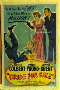 k912 BRIDE FOR SALE one-sheet movie poster '49 Claudette Colbert