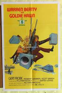 k991 $ safe style one-sheet movie poster '71 Warren Beatty, Goldie Hawn