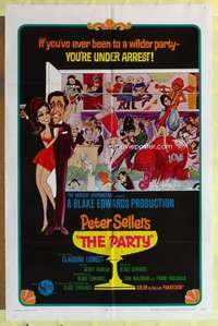 k497 PARTY style A one-sheet movie poster '68 Peter Sellers, Blake Edwards