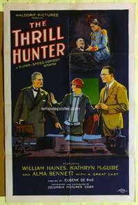 k167 THRILL HUNTER style B one-sheet movie poster '26 William Haines comedy