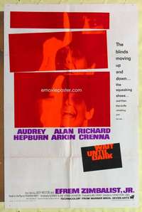 k080 WAIT UNTIL DARK one-sheet movie poster '67 blind Audrey Hepburn!