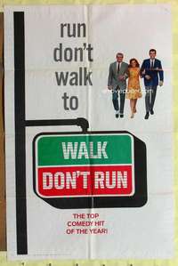 k076 WALK DON'T RUN style B teaser one-sheet movie poster '66 Cary Grant