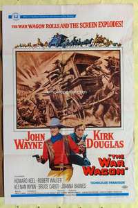 k065 WAR WAGON one-sheet movie poster '67 John Wayne, Kirk Douglas, western