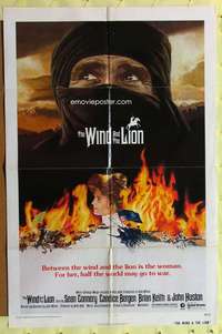 k044 WIND & THE LION one-sheet movie poster '75 Sean Connery, Bergen