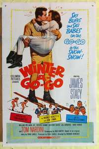 k041 WINTER A GO-GO one-sheet movie poster '65 James Stacy, Ski-Honeys!