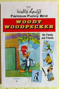 k034 WOODY WOODPECKER one-sheet movie poster '60s Chilly Willy!