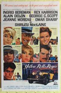k023 YELLOW ROLLS-ROYCE one-sheet movie poster '65 Ingrid Bergman, Delon