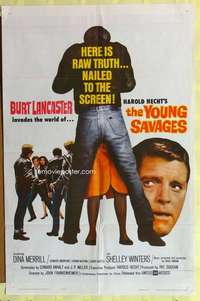 k013 YOUNG SAVAGES one-sheet movie poster '61 Burt Lancaster, Harold Hecht