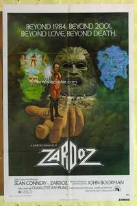 k007 ZARDOZ one-sheet movie poster '74 Sean Connery sci-fi fantasy!