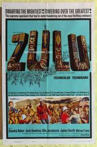 k002 ZULU one-sheet movie poster '64 Stanley Baker, Michael Caine