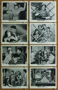 m053 BOWERY TO BAGDAD 8 English Front of House lobby cards '54 Leo Gorcey