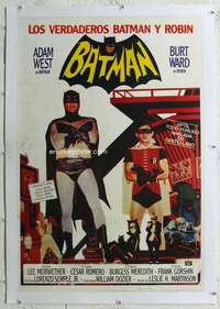 n284 BATMAN linen Argentinean movie poster R80s Adam West, Ward