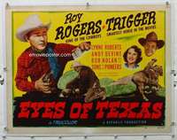 n023 EYES OF TEXAS linen style A half-sheet movie poster '48 Roy Rogers