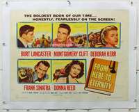 n026 FROM HERE TO ETERNITY linen half-sheet movie poster '53 Burt Lancaster
