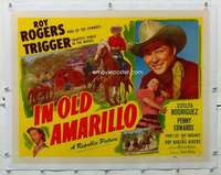 n027 IN OLD AMARILLO linen style B half-sheet movie poster '51 Roy Rogers